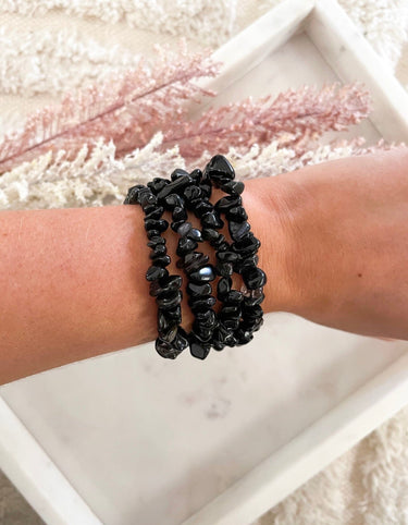 Black Obsidian Bracelet Black Obsidian Halo Quartz